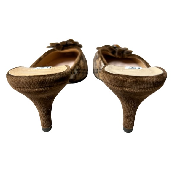 ISAAC by Isaac Mizrahi Brown Tweed Mules 8 NWOB - Picture 5 of 9